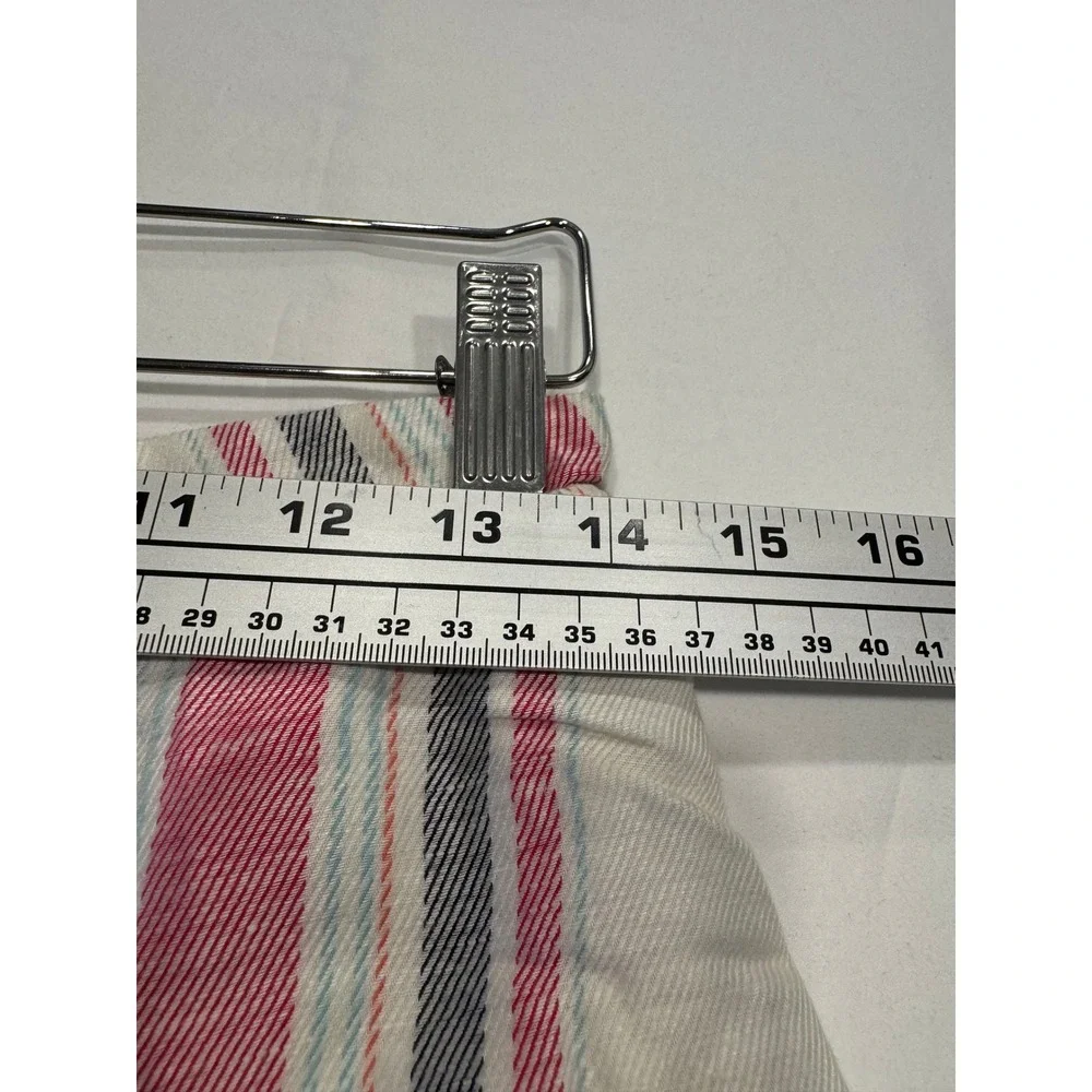 Cupcakes and Cashmere Striped Mini Skirt Drawstring Pockets Small Pink White